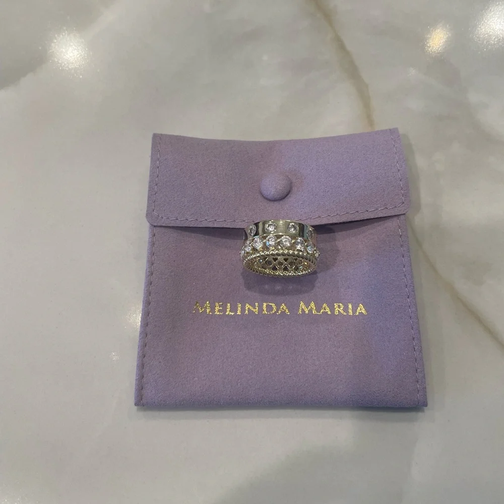 NWOT Melinda Maria Gold “Ashley Venice Ring” Size 8 - Picture 5 of 7